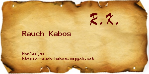 Rauch Kabos névjegykártya